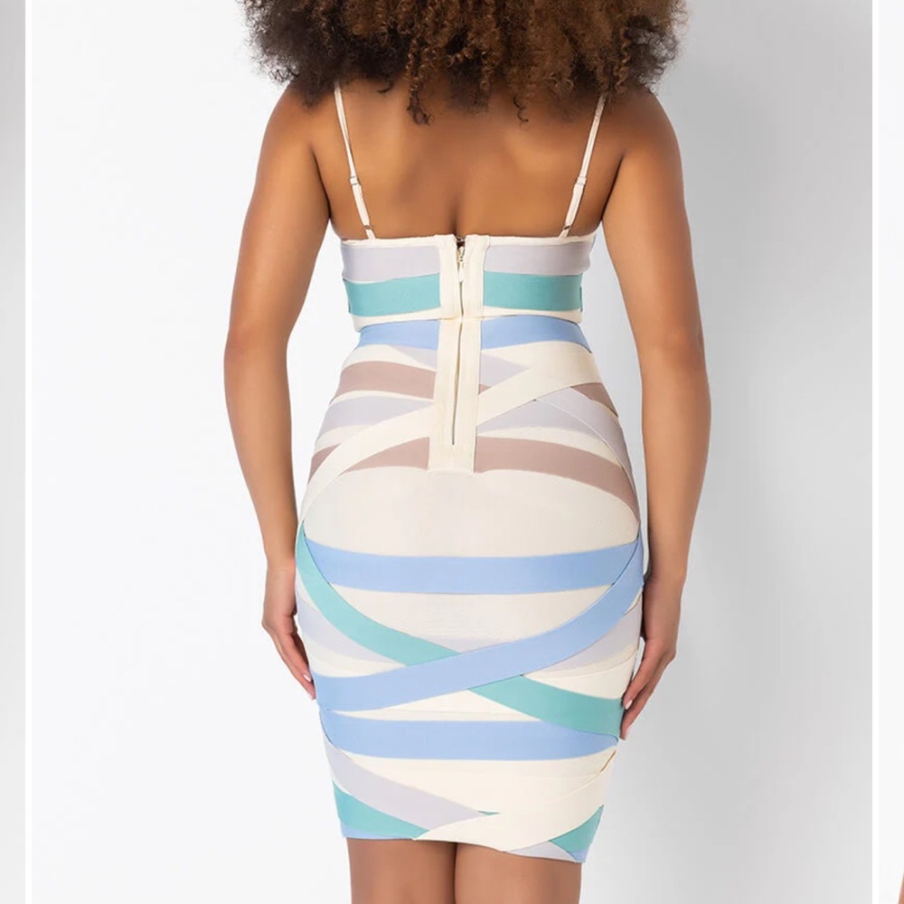 NWOT AKIRA STRAP UP BANDAGE MINI DRESS Size M - Picture 3 of 14
